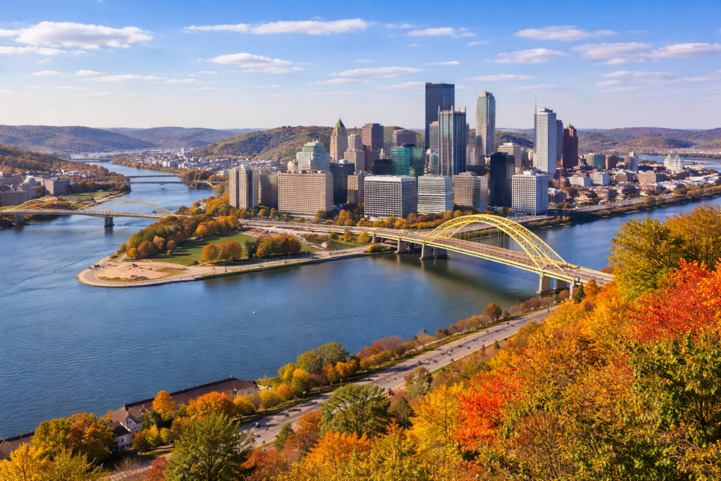 Relocation to Western Pennsylvania skyline view from Mount Washington Pittsburgh