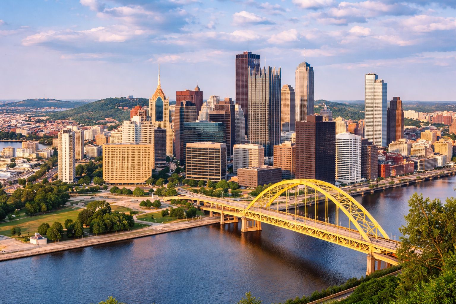 Pittsburgh economy skyline view